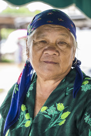 France, French Guiana, Javouhey, Sunday market Hmong refugees from Laos who arrived in 1978 and have specialized in fruit farming, Hmong woman