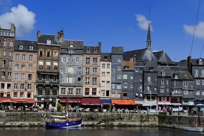 France, Calvados, Honfleur, the Vieux-Bassin (Old Basin), Sainte Catherine quay