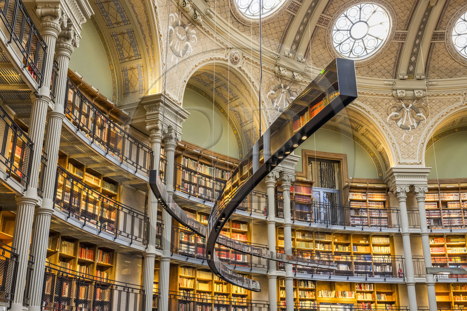 France, Paris (75), Bibliothèque Nationale de France, site Richelieu, la salle Ovale à la fois salle de lecture et lieu de visite