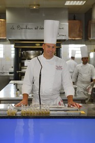France, Rhone, Lyon, Vaise district, brasserie L'Ouest of Paul Bocuse, the chef Cedric Boutrou