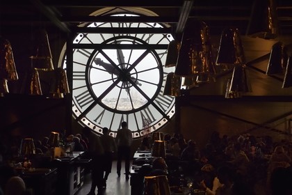 France, Paris, Orsay museum, the Café Campana illuminated by its clock