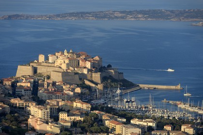 France, Haute Corse, Calvi and its Genoese citadel in the Bay of Calvi