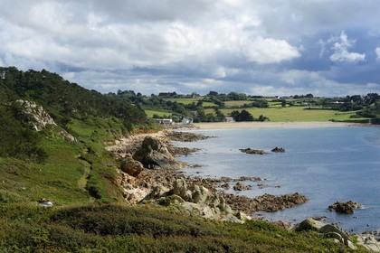 France, Finistere, Morlaix bay, Pointe de Diben, Le Guerzit beach