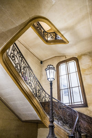 France, Herault, Montpellier, historic center called the Ecusson, Haussmann-style building at 3 place Chabaneau