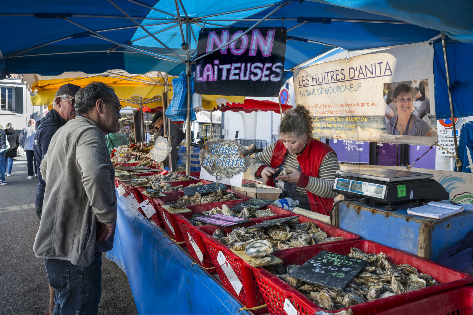 France, Vendée, Saint Gilles Croix de vie, the market in the Saint Gilles district