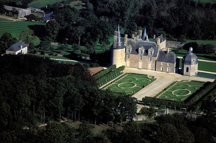 France, Ille et Vilaine, castle of the Rochers Sevigne (aerial view)
