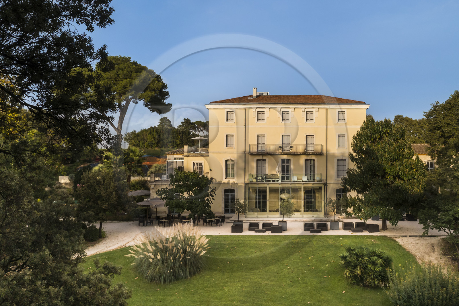 France, Hérault (34), Castelnau-le-Lez, Chateau ou Domaine de Verchant, hotel particulier du XVIème et XVIIème siècle appelée folie montpelliéraine (vue aérienne)