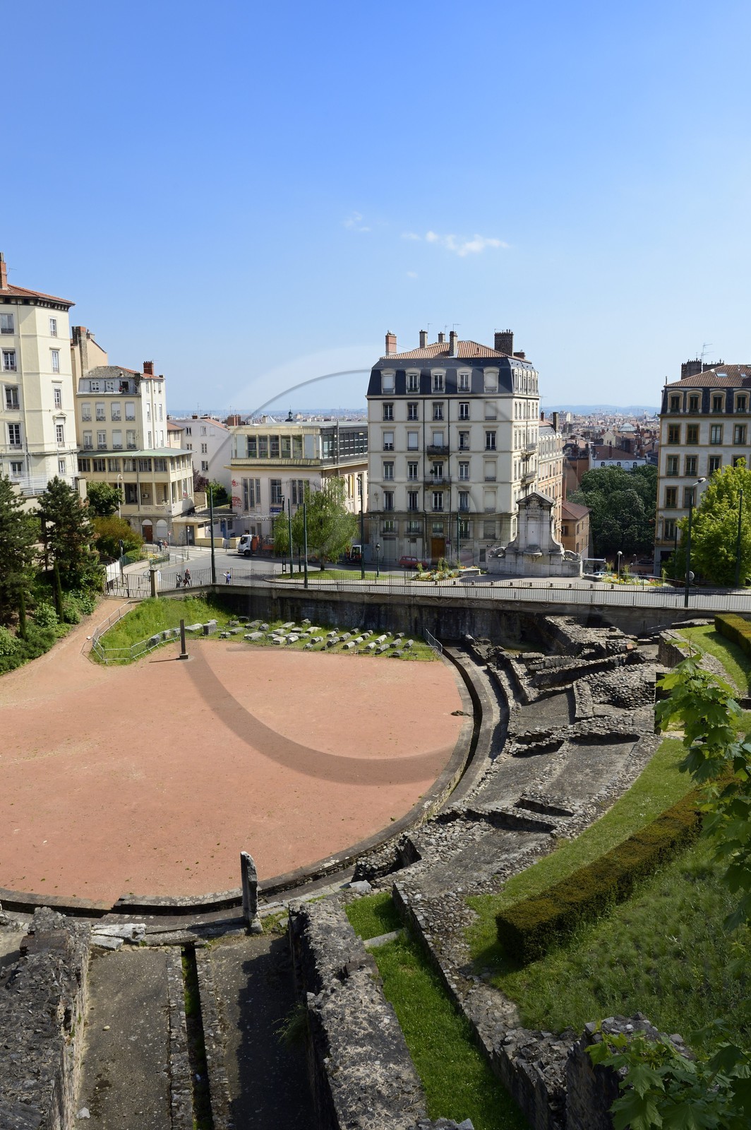 France, Rhone, Lyon, historical site listed as World Heritage by UNESCO, La Croix Rousse District, Amphitheatre of the Three Gauls