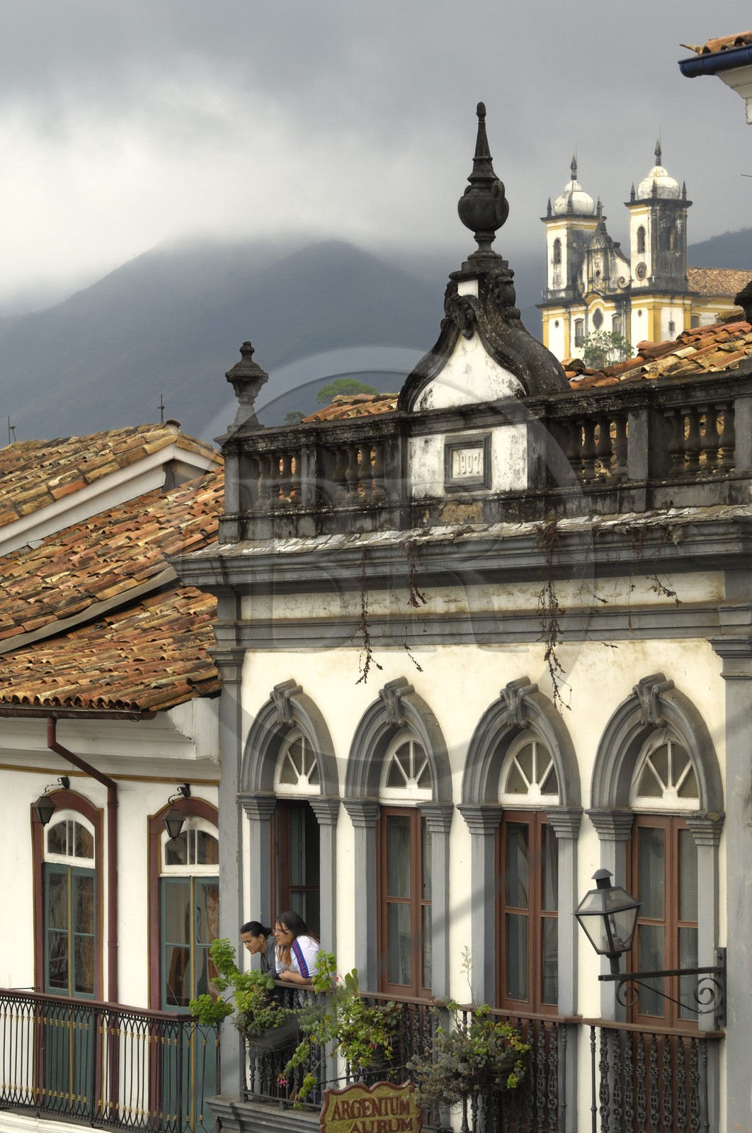 Brazil, Minas Gerais state, Ouro Preto, historical center listed as World Heritage by UNESCO, igreja de Sao Francisco de Paula church and Conde de Bobadela street (Gold Route, Estrada Real)