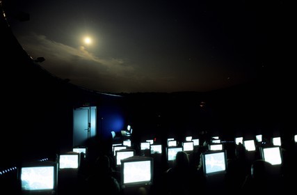 France, Gers, Fleurance, le Hameau des etoiles, observation of the vault of heaven, assisted by computer inside the dome