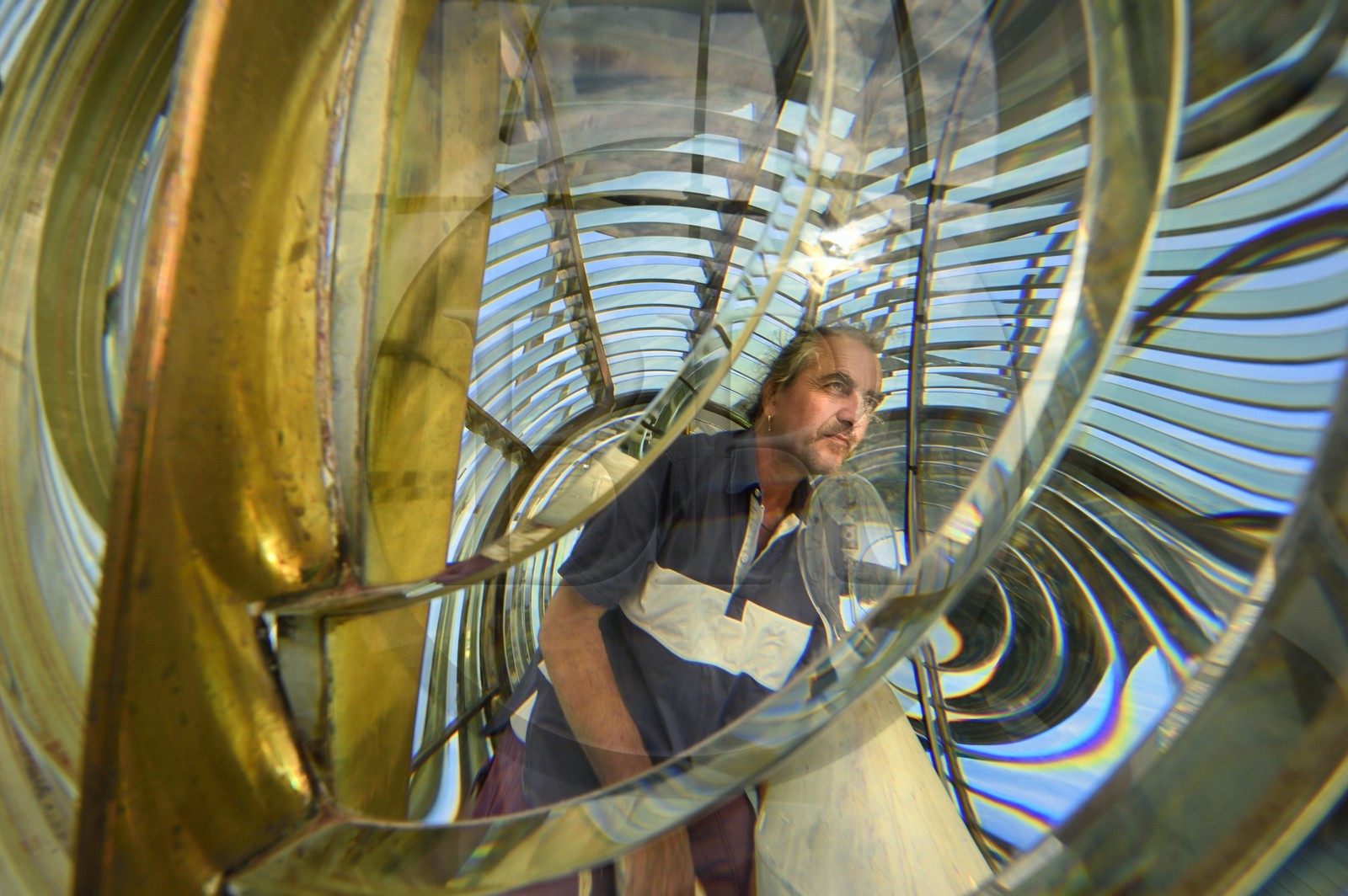 France, Var (83), Iles d'Hyères, parc national de Port Cros, Ile de Porquerolles, Emmanuel Rapenne est le gardien de phare de Porquerolles