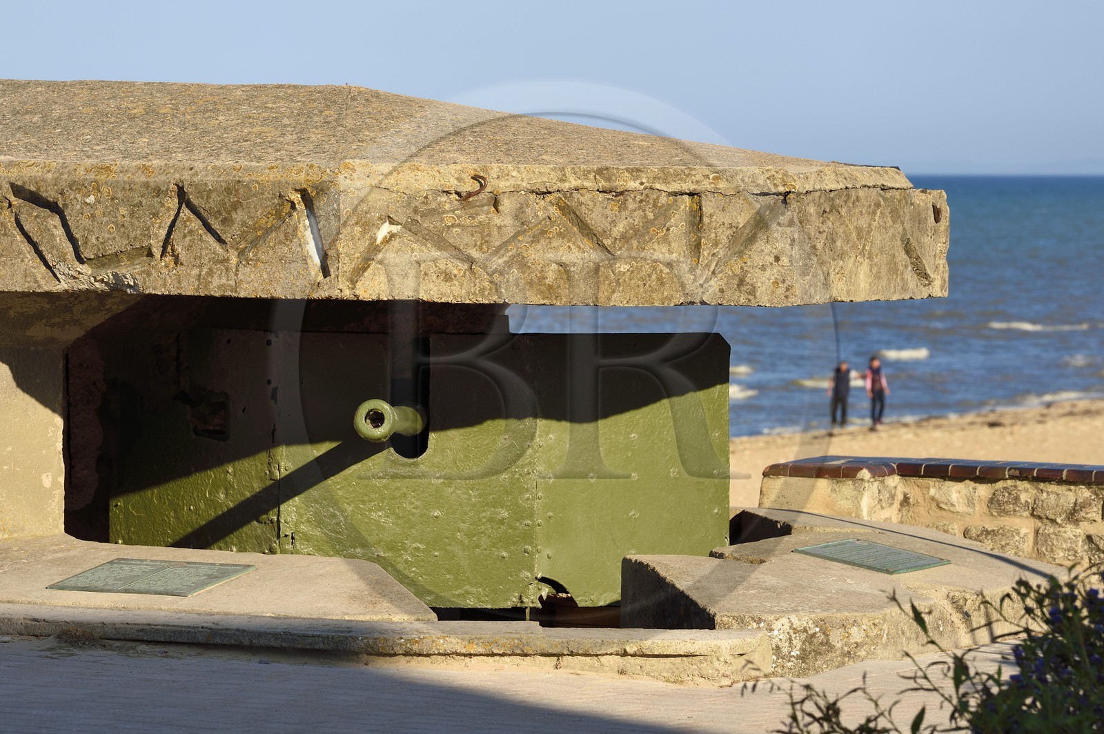 France, Calvados (14), Saint-Aubin-sur-Mer, canon antichar allemand de 50 mm