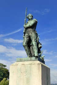 France, Moselle (57), Metz, statue du Maréchal Ney fidèle de l'empereur Napoléon 1er et originaire de Lorraine à l'entrée des jardins de l'Esplanade