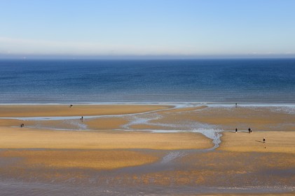 France, Calvados (14), Pays d'Auge, la côte Fleurie, Cabourg, la plage de la station balnéaire