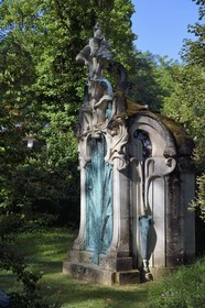France, Meurthe-et-Moselle, Nancy, Ecole de Nancy Museum in the former estate of Eugene Corbin, funerary monument erected in 1901 at the cemetery of Préville artwork by architect Girard and sculptor Pierre Roche