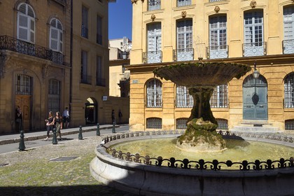 France, Bouches du Rhone, Aix en Provence, fountain of place Albertas
