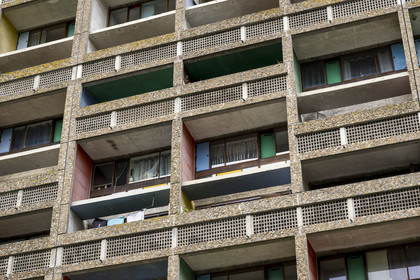 France, Loire-Atlantique (44), banlieue de Nantes, Rezé, la Maison Radieuse par l'architecte Le Corbusier, l'Unité d’Habitation de Nantes-Rezé est un immeuble de 294 appartements
