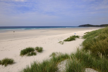 Royaume-Uni, Ecosse, Hébrides extérieures, Ile de Barra, plage derrière l'aéroport de Barra