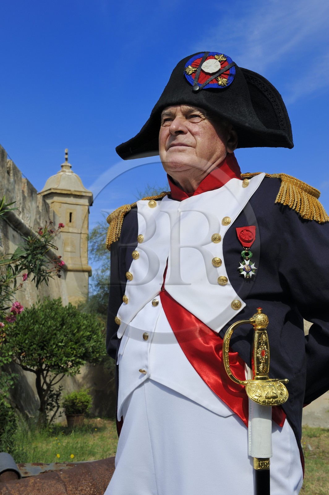 Italie, Toscane, l’Ile d’Elbe, Portoferraio, dans la peau de Napoleon, tous les ans début mai on fête l’arrivée de Napoléon avec une reconstitution