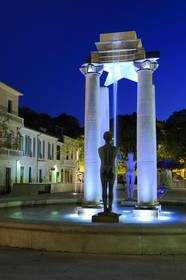 France, Gard, Nimes, la place d'Assas (Assas Square), fountain designed by Martial Raysse