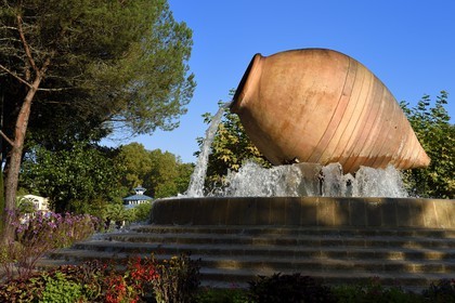 France, Pyrenees Atlantiques, Basque Country, Cambo les Bains, thermal spa entrance