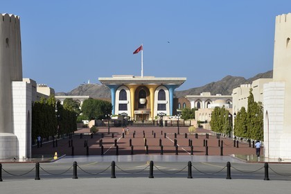 Sultanate of Oman, Muscat, old city of Muscat, the royal palace of Muscat, residence of the Sultan of Oman who receives his distinguished guests there without however living there