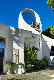 France, Herault, La Grande-Motte, labeled 20th century heritage, Saint Augustin church by architects Jean Balladur and Jean-Bernard Tostivint