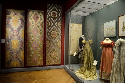 France, Rhône (69), Lyon, site historique classé Patrimoine Mondial de l'UNESCO, musée des Tissus et des Arts décoratifs, salle de la soierie lyonnaise sous le Premier Empire