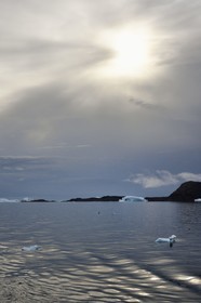 Groenland, cote ouest, baie de Baffin, icebergs dans le fjord Uummannaq