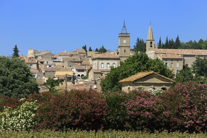 France, Gard, region of the Pays d'Uzege, Saint-Quentin-la-Poterie, the Grand'Rue (main street)