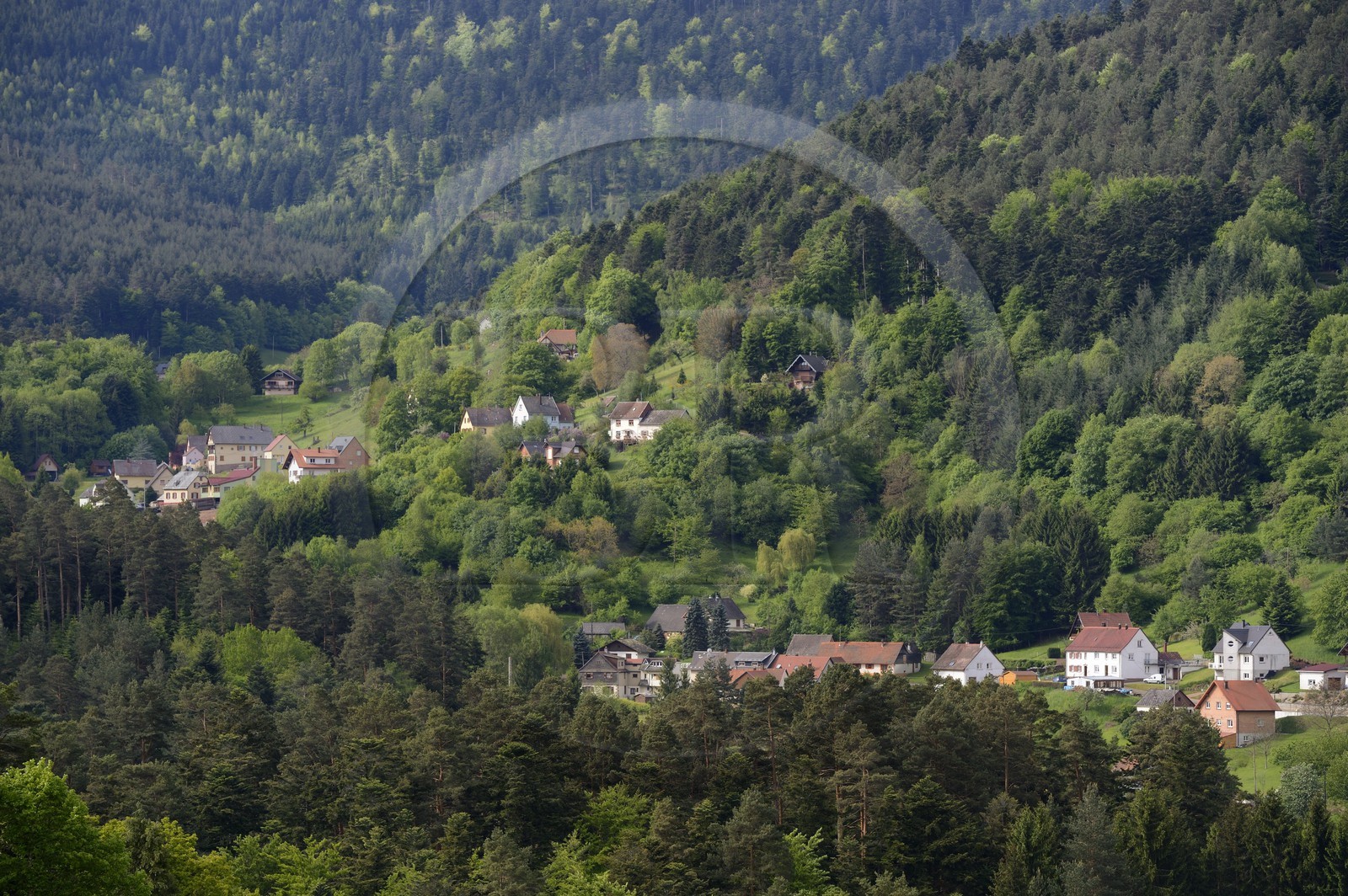 France, Bas-Rhin (67), Wangenbourg-Engenthal, le village dans le massif des Vosges
