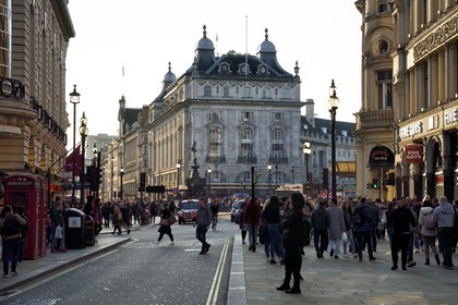 United Kingdom, London, Piccadilly Circus and the statue of Eros seen from Coventry street