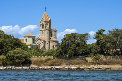 France, Alpes-Maritimes, Cannes, Lerins Islands, Saint-Honorat island, Abbey of Lerins, the abbey church