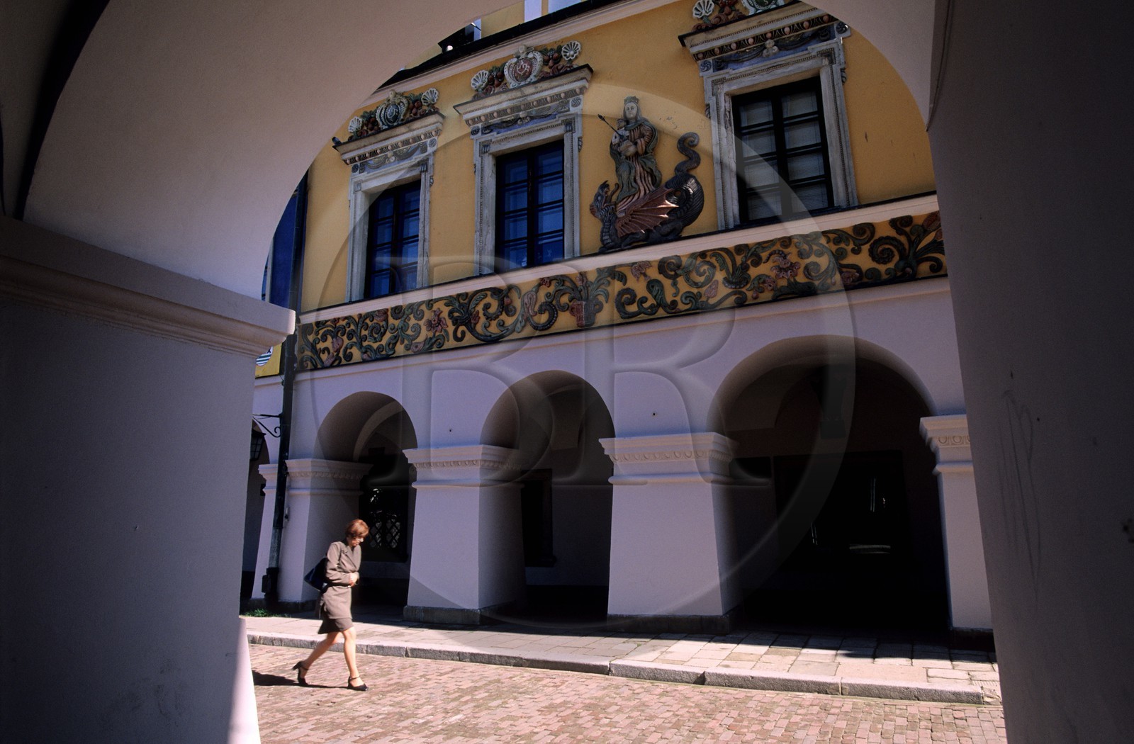 Pologne, région de Lublin, ville Renaissance de Zamosc classé Patrimoine Mondial de l' UNESCO, maison dite de La Madone sur la place du marché, construite par de riches commerçants arméniens