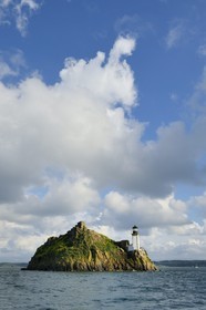 France, Finistere, Morlaix bay, Carantec, lighthouse of Louet island (also a guest house in summer)