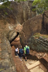Sri Lanka, province centrale, district de Matale, Sigiriya, ville ancienne de Sigiriya classée patrimoine mondial de l'UNESCO, l'ancien palais forteresse du Rocher du Lion