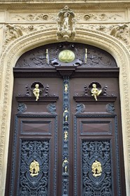 France, Moselle, Metz, portal of a private mansion in Nexirue