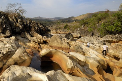 Brésil, Etat du Minas Gerais, région de Diamantina, lit de la rivière (Route de l'or, Estrada Real)