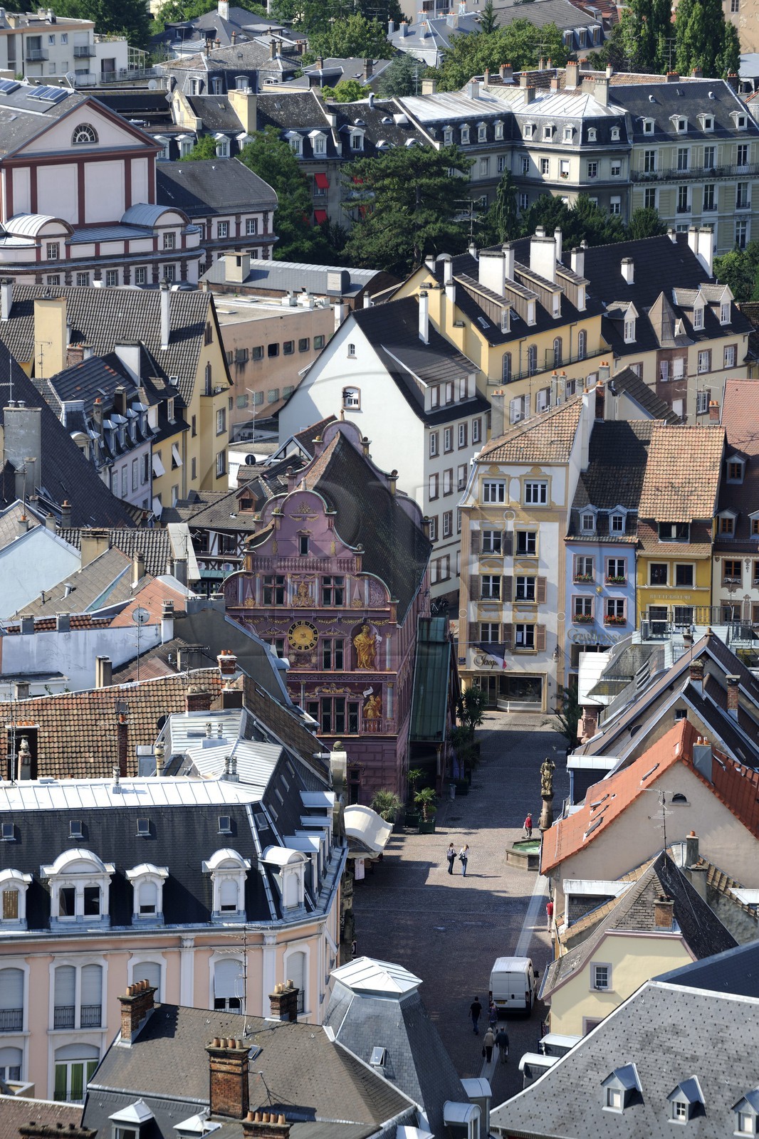 France, Haut-Rhin (68), Mulhouse, le centre ville historique avec l'Hôtel de Ville
