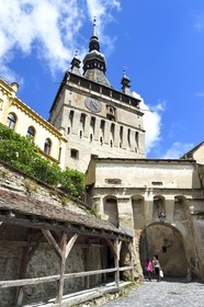 Roumanie, Transylvanie, Sighisoara, fait partie des sept villes fortifiées saxonnes de Transylvanie, classé Patrimoine Mondial de l'UNESCO, Turnul cu ceas (la tour de l'horloge)