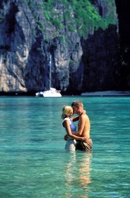 Thailand, archipelago of Ko Phi Phi, Island of Phi Phi Ley, the lagoon of the film The Beach (with Di Caprio)