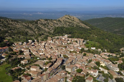 France, Var, Massif des Maures, La Garde Freinet (aerial view)