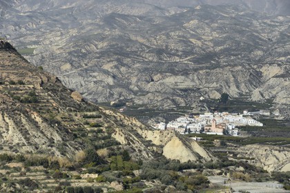 Spain, Andalusia, Almeria Province, Bentarique in the background on the Tabernas Desert border