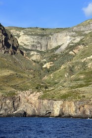 Italy, Sicily, Aeolian Islands, listed as World Heritage by UNESCO, Lipari Island, west coast cliffs