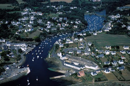 France, Finistère (29), le ria et le petit port de Doëlan (commune de Clohars-Carnoët) (vue aérienne)