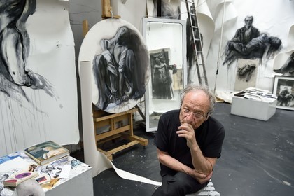 France, Ivry sur Seine, the artist Ernest Pignon-Ernest in his studio