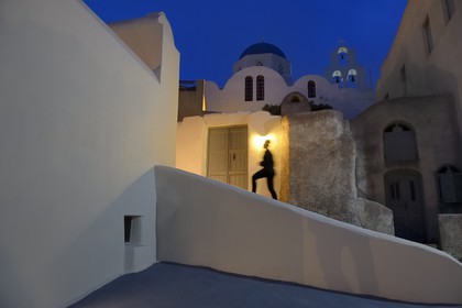 Grèce, Les Cyclades, mer Égée, île de Santorin (Thira ou Théra), village de Pyrgos, l'hôtel Relais & Châteaux Zannos Melathron