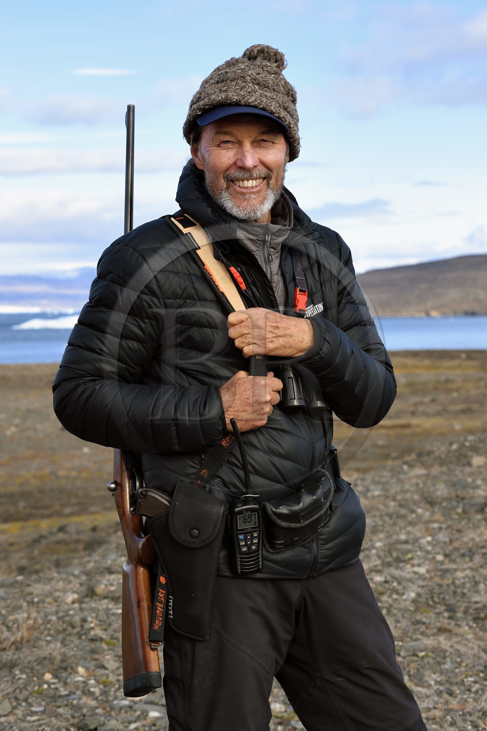 Groenland, cote ouest, Baie de North Star, Dundas (Thulé), le biologiste Rudolf Thomann