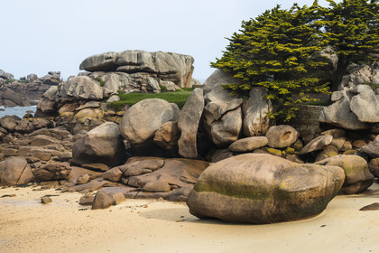 France, Côtes-d'Armor (22), Côte de Granit Rose, Trégastel, Ile Renote, le chaos granitique