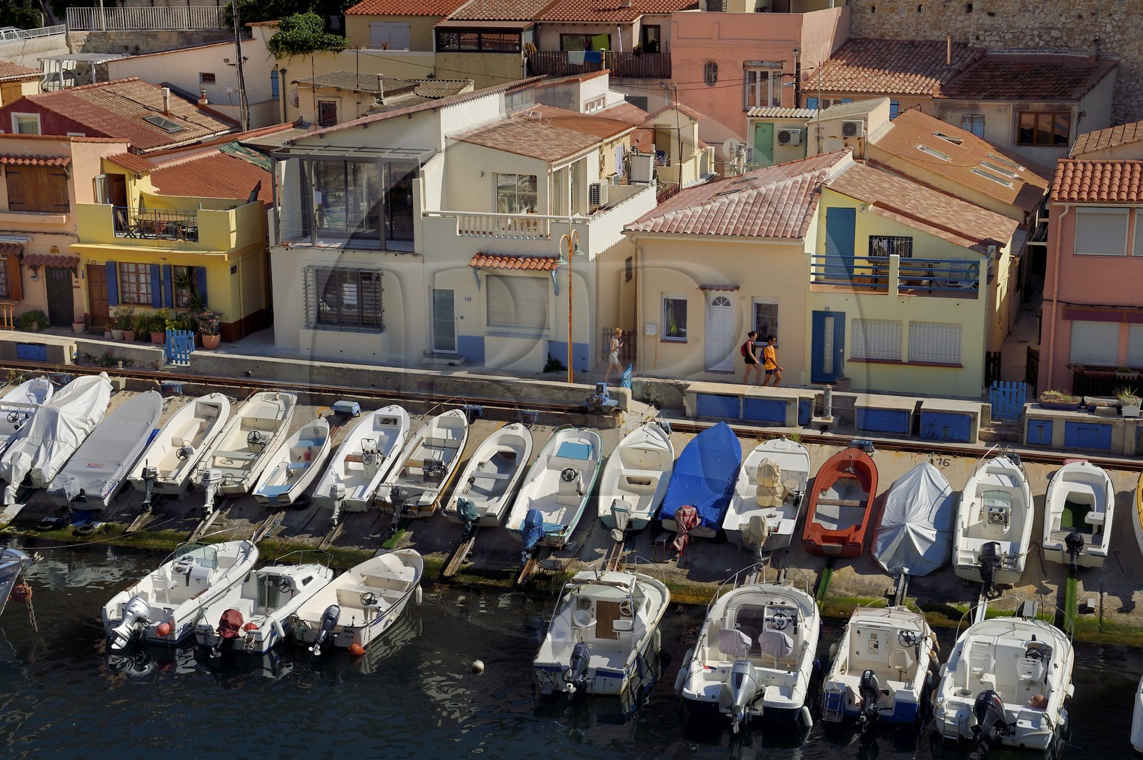 France, Bouches-du-Rhône (13), Marseille, quartier d'Endoume, le Vallon des Auffes